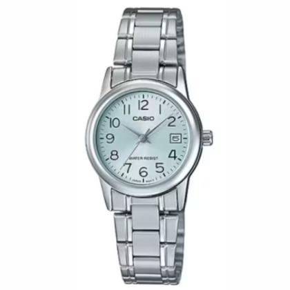 Casio General LTP-V002D-2BUDF Silver Stainless Steel Band Women Watch